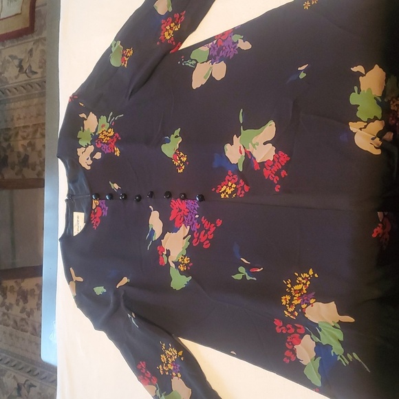 Evan Picone 100%‎ Silk long sleeve Lined Smocked SZ. 8 Midi Dress NWT - Picture 10 of 12